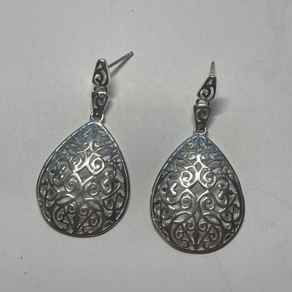 Southern Gates Teardrop Dangle Post Earrings - Picture 4 of 5